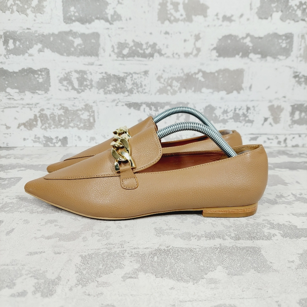 New LINEA PAOLO Mabel Pointed Toe Loafer In Light Tan F517